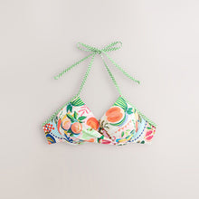Load image into Gallery viewer, Bright Fruit/Tropical Print Padded Wired Plunge Bikini Top
