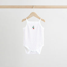 Load image into Gallery viewer, White Strawberry 5 Pack Vest Baby Bodysuits
