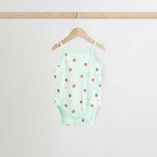 Load image into Gallery viewer, White Strawberry 5 Pack Vest Baby Bodysuits
