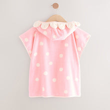 Load image into Gallery viewer, Pink Strawberry Towelling 100% Cotton Poncho (9mths-6yrs)
