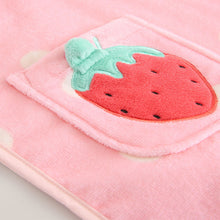 Load image into Gallery viewer, Pink Strawberry Towelling 100% Cotton Poncho (9mths-6yrs)
