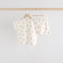 Load image into Gallery viewer, Neutral Bear Print Top and Shorts Baby Set (0mths-18mth)
