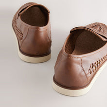 Load image into Gallery viewer, Tan Brown Weave Loafers
