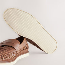 Load image into Gallery viewer, Tan Brown Weave Loafers

