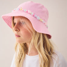 Load image into Gallery viewer, Pink Bead Bucket Hat (3-13yrs)
