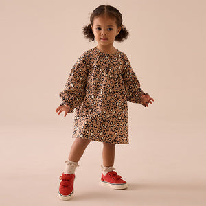 Animal Long Sleeve Button Through Dress (3mths-6yrs)