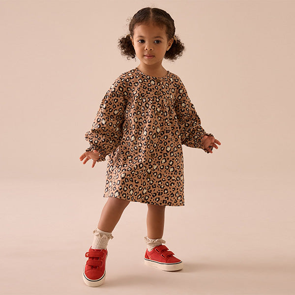 Animal Long Sleeve Button Through Dress (3mths-6yrs)