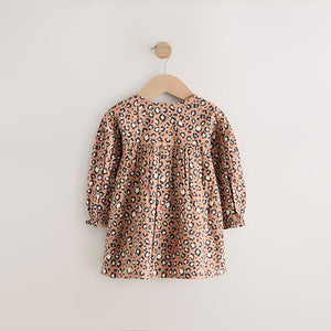 Animal Long Sleeve Button Through Dress (3mths-6yrs)