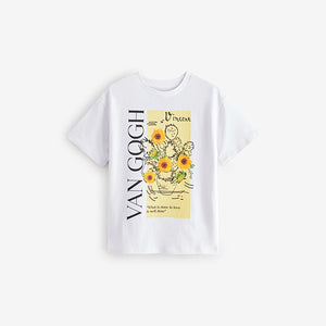Ecru White Oversized Van Gogh Artist License T-Shirt (3-12yrs)