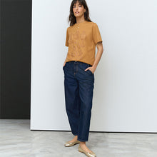 Load image into Gallery viewer, Ochre Yellow Heavyweight Short Sleeve Crew Neck T-Shirt
