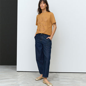 Ochre Yellow Heavyweight Short Sleeve Crew Neck T-Shirt