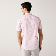 Load image into Gallery viewer, Light Pink Bird Conversational Regular Fit Short Sleeve Shirt
