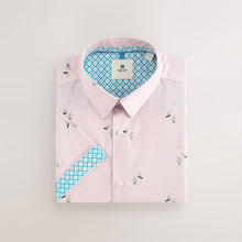Load image into Gallery viewer, Light Pink Bird Conversational Regular Fit Short Sleeve Shirt
