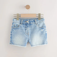 Load image into Gallery viewer, Mid Blue Regular Length Frayed Edge Denim Shorts (3-12yrs)
