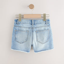 Load image into Gallery viewer, Mid Blue Regular Length Frayed Edge Denim Shorts (3-12yrs)
