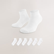 Load image into Gallery viewer, White Essential Mid Trainer Socks 6 Pack
