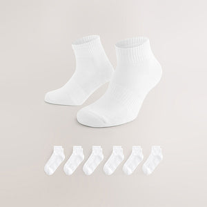 White Essential Mid Trainer Socks 6 Pack