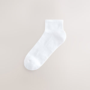 White Essential Mid Trainer Socks 6 Pack