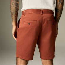 Load image into Gallery viewer, Rust Red Straight Fit Stretch Chinos Shorts
