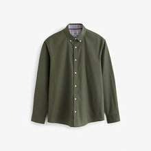 Load image into Gallery viewer, Khaki Green Stretch Oxford Long Sleeve Shirt

