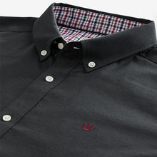 Load image into Gallery viewer, Charcoal Grey Stretch Oxford Long Sleeve Shirt
