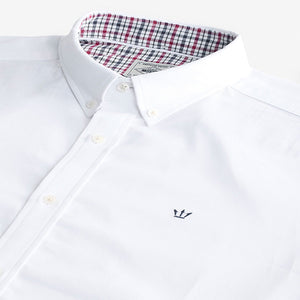 White Stretch Oxford Long Sleeve Shirt