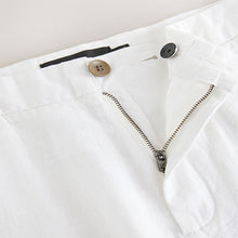 Load image into Gallery viewer, White Linen Cotton Chino Shorts with Belt Included
