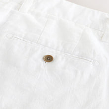 Load image into Gallery viewer, White Linen Cotton Chino Shorts with Belt Included
