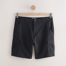 Load image into Gallery viewer, Navy Stretch Cargo Shorts
