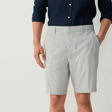 Load image into Gallery viewer, White/Blue Stripe Chino Shorts
