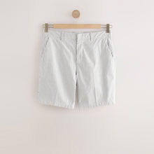 Load image into Gallery viewer, White/Blue Stripe Chino Shorts
