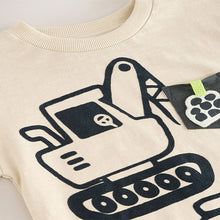 Load image into Gallery viewer, White Digger Interactive Pocket Short Sleeve Transport T-Shirt (3mths-6yrs)
