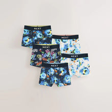 Load image into Gallery viewer, Blue Football Print Boxers 5 Pack (5-12yrs)
