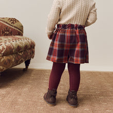Load image into Gallery viewer, Burgundy Red Check Skort and Tights Set (3mths-6yrs)
