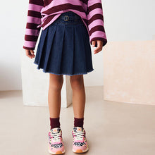 Load image into Gallery viewer, Dark Wash Denim Pleated Skirt (3-12yrs)
