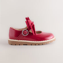 Load image into Gallery viewer, Red Standard Fit (F) Chunky Bow Mary Jane Shoes
