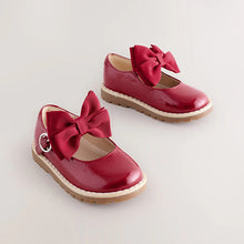 Load image into Gallery viewer, Red Standard Fit (F) Chunky Bow Mary Jane Shoes
