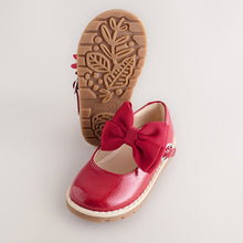 Load image into Gallery viewer, Red Standard Fit (F) Chunky Bow Mary Jane Shoes
