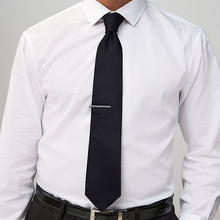 Load image into Gallery viewer, Black Textured Tie with Tie Clip
