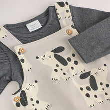 Load image into Gallery viewer, Mono Dog Jersey Dungarees And Bodysuit Baby Set (0-18mths)
