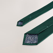 Load image into Gallery viewer, Green Textured Tie with Tie Clip
