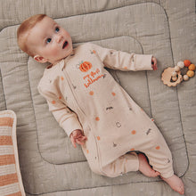 Load image into Gallery viewer, Ecru My First Halloween Two Way Zip Footless Baby Sleepsuit (0-18mths)
