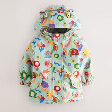 Load image into Gallery viewer, Green Character Waterproof Jacket (6mths-6yrs)
