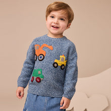 Load image into Gallery viewer, Blue Diggers Knitted Jumper (3mths-6yrs)

