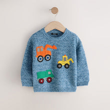 Load image into Gallery viewer, Blue Diggers Knitted Jumper (3mths-6yrs)
