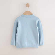 Load image into Gallery viewer, Blue Cable Knit Polo Shirt (6mths-6yrs)
