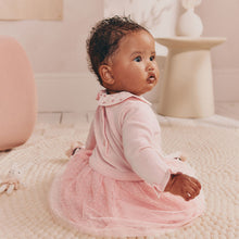 Load image into Gallery viewer, Pink Bunny Baby Knitted Twofer Dress (0-18mths)
