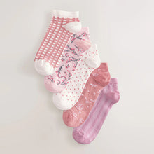 Load image into Gallery viewer, Pink Trainer Socks 5 Pack
