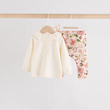 Load image into Gallery viewer, White/Pink/Bunny/Floral Baby Long Sleeve Top and Leggings Set (0-18mths)
