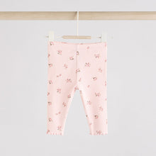 Load image into Gallery viewer, Pink Ditsy Baby Long Sleeve Frill Top And Leggings Set (0-18mths)
